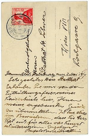 Bild des Verkufers fr Eigenh. Bildpostkarte mit U. zum Verkauf von Antiquariat INLIBRIS Gilhofer Nfg. GmbH