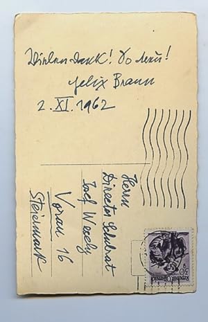 Imagen del vendedor de Eigenh. Bildpostkarte mit U. a la venta por Antiquariat INLIBRIS Gilhofer Nfg. GmbH