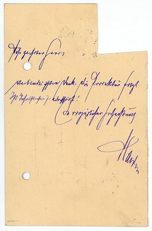 Imagen del vendedor de Eigenh. Postkarte mit U. a la venta por Antiquariat INLIBRIS Gilhofer Nfg. GmbH