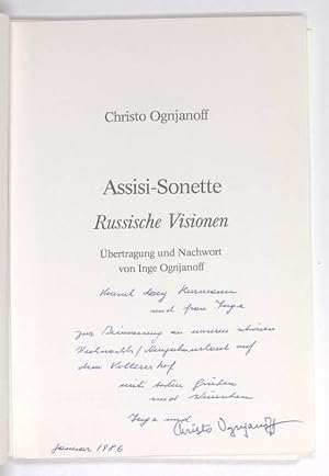 Seller image for Assisi-Sonette. Russische Visionen. Mit Widmung und eigenh. U. for sale by Antiquariat INLIBRIS Gilhofer Nfg. GmbH
