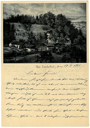 Bild des Verkufers fr Eigenh. Brief mit U. zum Verkauf von Antiquariat INLIBRIS Gilhofer Nfg. GmbH