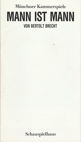 Bild des Verkufers fr Programmheft Bertolt Brecht: Mann ist Mann Premiere 21. November 1987. Spielzeit 1987 / 88 Heft 2 zum Verkauf von Programmhefte24 Schauspiel und Musiktheater der letzten 150 Jahre