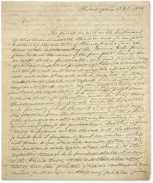 Autograph Letter, Signed, Philadelphia, February 13, 1838