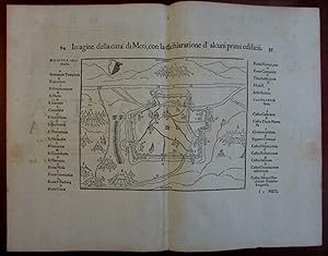 Meti France fortified battle map panorama 1590's Munster old wood cut city plan