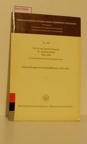 Imagen del vendedor de Untersuchungen zum Zweistoffsystem. (=Forschungsberichte des Landes Nordrhein-Westfalen, 1551). a la venta por ralfs-buecherkiste