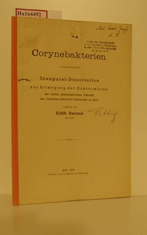 Seller image for Corynebakterien. Dissertation/ Kiel. for sale by ralfs-buecherkiste