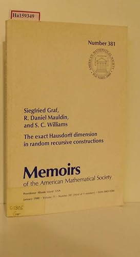 Immagine del venditore per The exact Hausdorff dimension in random recursive constructions. ( = Memoirs of the American Mathematical Society, 381) . venduto da ralfs-buecherkiste
