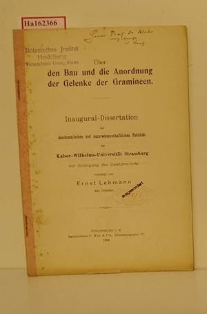 Über den Bau und die Anordnung der Gelenke der Gramineen. Dissertation/ Strassburg.