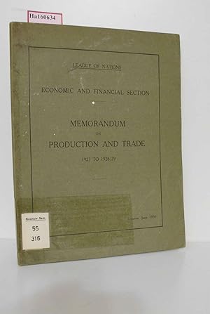 Memorandum on Production and Trade. 1923 to 1928 / 29.