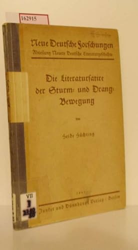 Bild des Verkufers fr Die Literatursatire der Sturm- und Drang-Bewegung. (=Neue deutsche Forschungen, Abtl. Neuere Deutsche Literaturgeschichte; Band 36). zum Verkauf von ralfs-buecherkiste