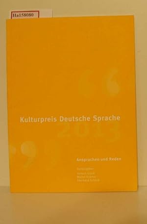 Bild des Verkufers fr Kulturpreis Deutsche Sprache 2013 - Ansprachen und Reden. zum Verkauf von ralfs-buecherkiste