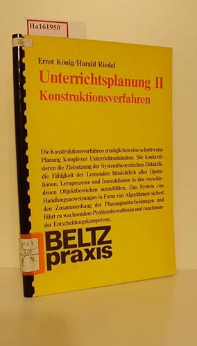 Immagine del venditore per Unterrichtsplanung II. Konstruktionsverfahren venduto da ralfs-buecherkiste