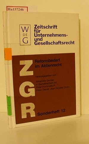 Immagine del venditore per Reformbedarf im Aktienrecht. 4. Deutsch-sterreichisches Symposion zum Gesellschaftsrecht vom 22. und 23. Oktober 1993 auf dem Lmmerbuckel. (=Zeitschrift fr Unternehmens- und Gesellschaftsrecht, Sonderheft 12). venduto da ralfs-buecherkiste