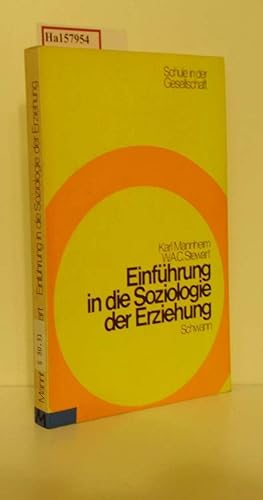 Imagen del vendedor de Einfhrung in die Soziologie der Erziehung. a la venta por ralfs-buecherkiste