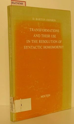 Imagen del vendedor de Transformations and their use in the Resolution of syntactic Homomorphy. a la venta por ralfs-buecherkiste