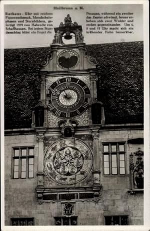 Ansichtskarte / Postkarte Heilbronn in Baden Württemberg, Uhr am Rathaus