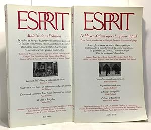 Revue esprit - numéro 6 et 7 année 2003 --- Malaise dans l'édition + le Moyen Orient après la gue...