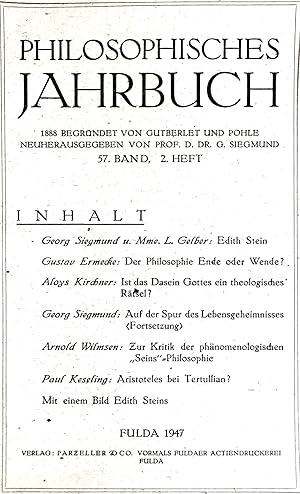 Philosophisches Jahrbuch der Görres-Gesellschaft - 1947-57. Band, Heft 2,3/ 1949-59. Band, Heft 1...