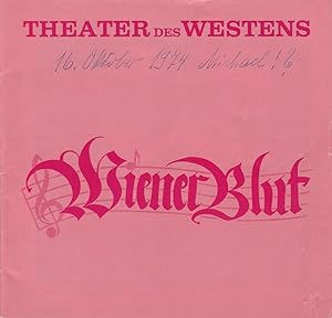 Bild des Verkufers fr Programmheft Johann Strau: WIENER BLUT Spielzeit 1974 / 75 zum Verkauf von Programmhefte24 Schauspiel und Musiktheater der letzten 150 Jahre