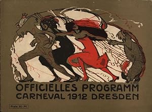 Officielles Programm Carneval 1912 Dresden. Festlicher Empfang Sr. Tollität Prinz Eugen Karneval ...
