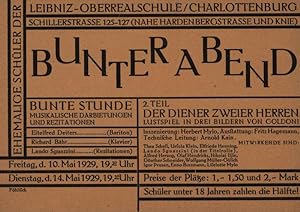 Einladung: Bunter Abend; ehemalige Schüler der Leibniz-Oberrealschule Charlottenburg. Schillerstr...