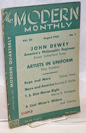 Imagen del vendedor de The Modern Monthly; vol. VII, no. 7 (August 1933) a la venta por Bolerium Books Inc.