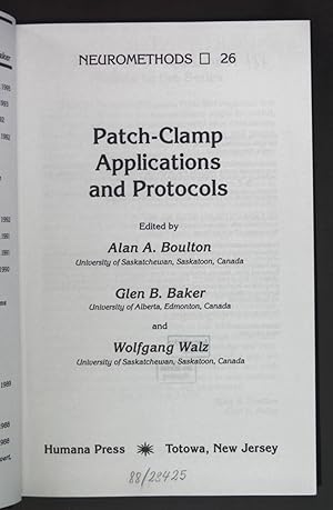Imagen del vendedor de Patch-Clamp Applications and Protocols. Neuromethods, Band 26 a la venta por books4less (Versandantiquariat Petra Gros GmbH & Co. KG)