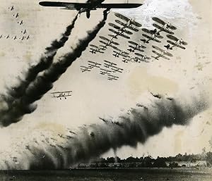 USA Aviation Curtiss Fighting Aircraft Squadron Old Photomontage retouched 1935