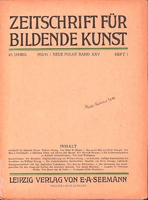 ZEITSCHRIFT FÜR BILDENDE KUNST. 49. Jahrgang 1913/14. Neue Folge, Band XXV, Heft 1.