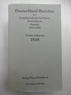 Bild des Verkufers fr Deutschland-Bericht der Sopade. Fnfter Jahrgang: 1938. [Dnnduck-Ausgabe] zum Verkauf von Antiquariat Steinwedel