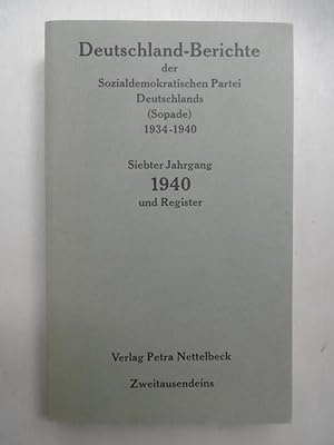 Bild des Verkufers fr Deutschland-Bericht der Sopade. Siebenter Jahrgang: 1940 (und Register). [Dnnduck-Ausgabe] zum Verkauf von Antiquariat Steinwedel