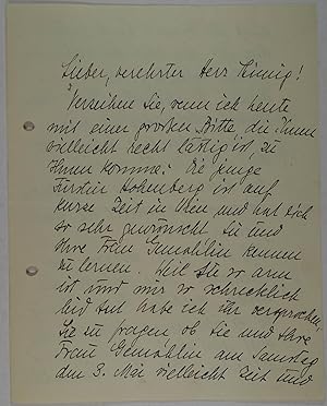 Schauspielerin (1889-1977). Eigenh. Brief (2 1/2 Seiten) mit Unterschrift an den Schauspieler Her...