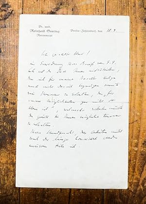 Seller image for Eigenhndiger Brief mit Unterschrift. for sale by Antiquariat Thomas Rezek