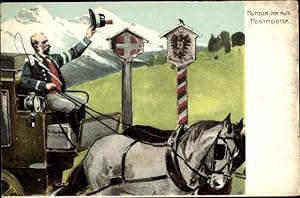 Künstler Ansichtskarte / Postkarte Julius Motteler, der rote Postmeister