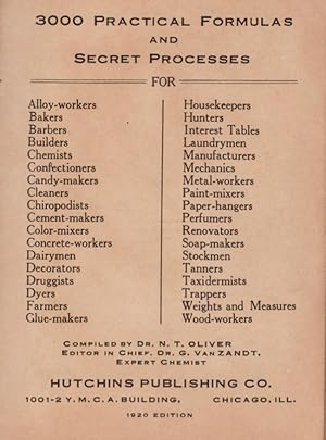 Image du vendeur pour 3000 Practical Formulas and Secret Processes mis en vente par Americana Books, ABAA