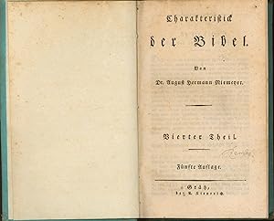Bild des Verkufers fr Charakteristick der Bibel,Vierter Theil" zum Verkauf von Antiquariat Kastanienhof