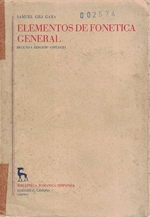 Bild des Verkufers fr Elementos de fontica general. zum Verkauf von La Librera, Iberoamerikan. Buchhandlung