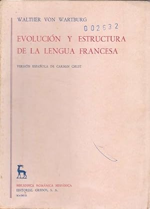Bild des Verkufers fr Evolucin y estructura de la lengua francesa. zum Verkauf von La Librera, Iberoamerikan. Buchhandlung