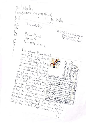 Seller image for Eigenh. Manuskript, eigenh. Brief und eigenh. Ansichtskarte mit U. for sale by Eberhard Kstler Autographen&Bcher oHG