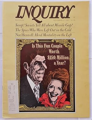 Image du vendeur pour Inquiry Magazine (November 23, 1981) (Later: A Libertarian Review) mis en vente par Bloomsbury Books