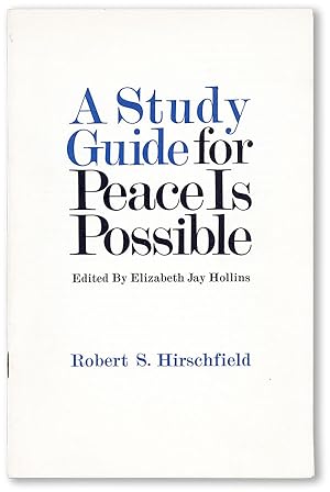 Seller image for A Study Guide for Peace is Possible, edited by Elizabeth Jay Hollins for sale by Lorne Bair Rare Books, ABAA
