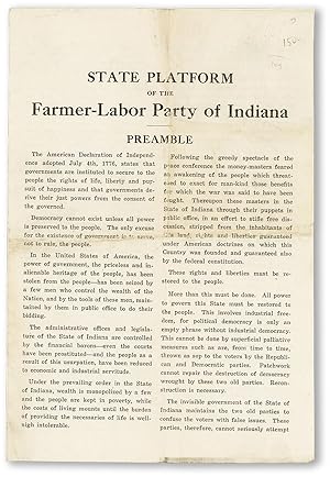 State Platform of the Farmer-Labor Party of Indiana