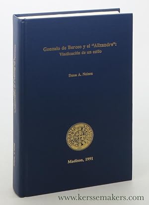 Imagen del vendedor de Gonzalo de Berceo y el "Alixandre": Vindicacion de un estilo. a la venta por Emile Kerssemakers ILAB