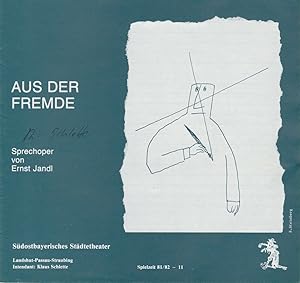 Seller image for Programmheft Ernst Jandl: AUS DER FREMDE. Sprechoper. Premiere 23.4.1982 Spielzeit 1981 / 82 Heft 11 for sale by Programmhefte24 Schauspiel und Musiktheater der letzten 150 Jahre