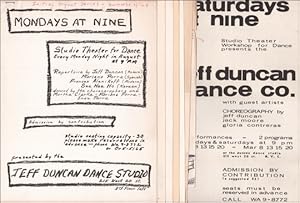 Seller image for Jeff Duncan Dance Studio : Studio Theater for Dance, Set of Eight Fliers and Announcements for Performances and Events, 1964 - 1965 [Mondays at Nine, for sale by Specific Object / David Platzker