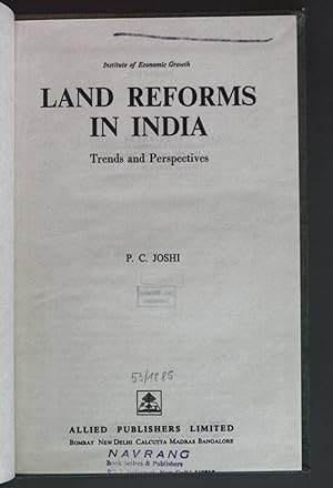 Imagen del vendedor de Land Reforms in India - Trends and Perspectives. a la venta por books4less (Versandantiquariat Petra Gros GmbH & Co. KG)