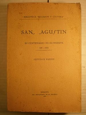 San Agustín. XV Centenario de su muerte (430-1930) Estudios varios