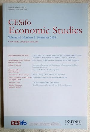 CESifo economic studies : Volume 62 / Numbers 3 / September 2016