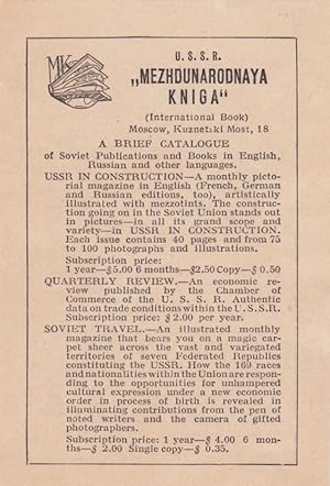 A Brief Catalogue of Soviet Publications and Books in English, Russian and Other Languages