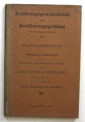 Ernährungsgewohnheiten und Bevölkerungsproblem. Inauguraldisseration zur Erlangen der Doktorwürde...